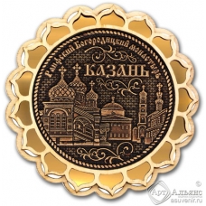 Магнит из бересты Казань Раифский Богородицкий монастырь купола золото